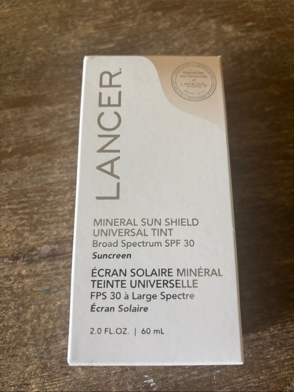 LANCER Mineral Sun Shield Universal Tint SPF 30 — Cream/White. Brand new
